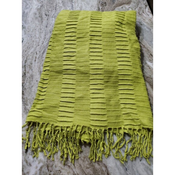 Legacy Other - Legacy Decor Flannel Throw Blanket with Fringe Green